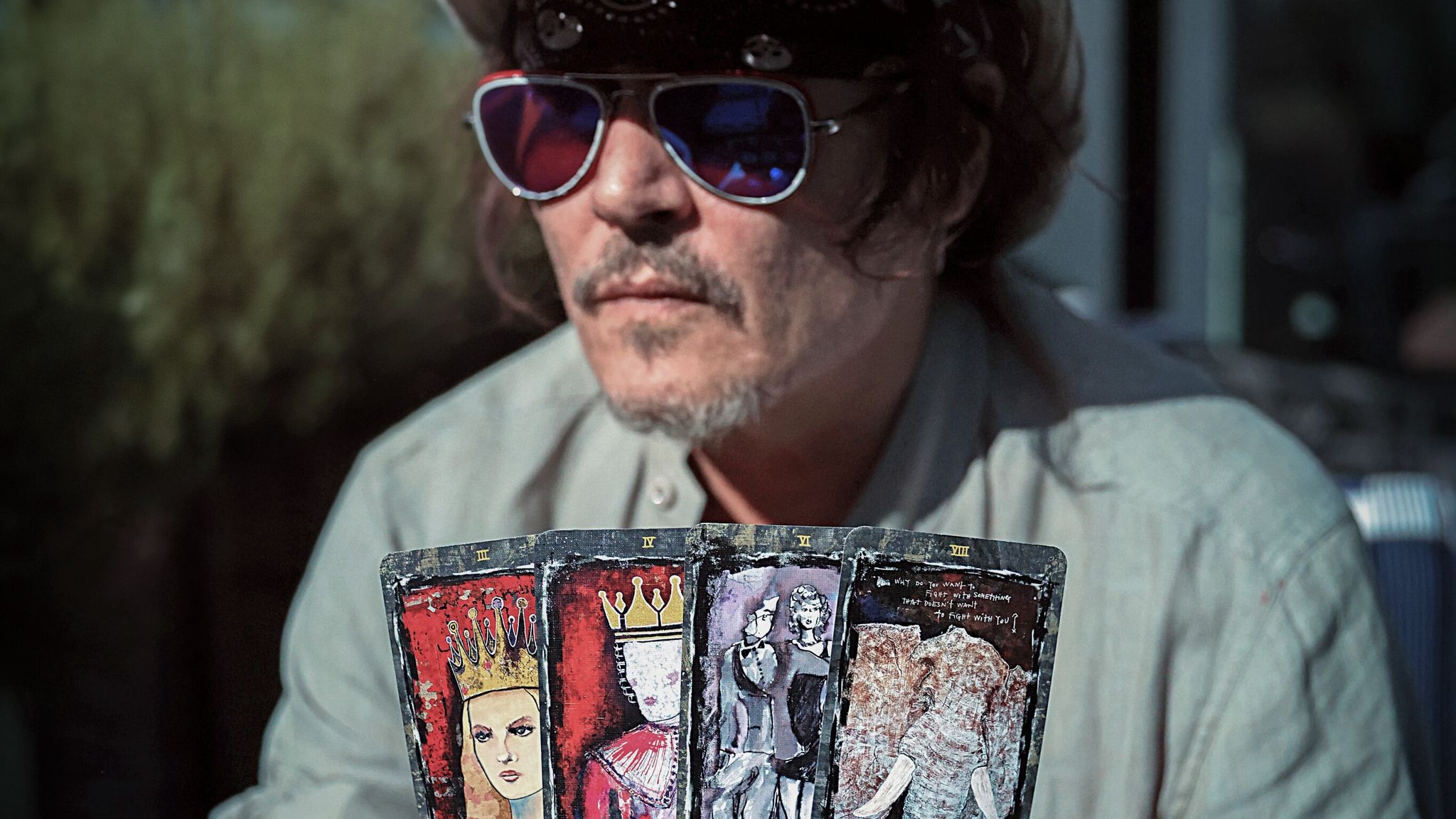 Johnny Depp has unveiled Tarot, his latest collection of artwork - featuring a piece inspired by his ex-partner Vanessa Paradis. Pic: Pantheon Art