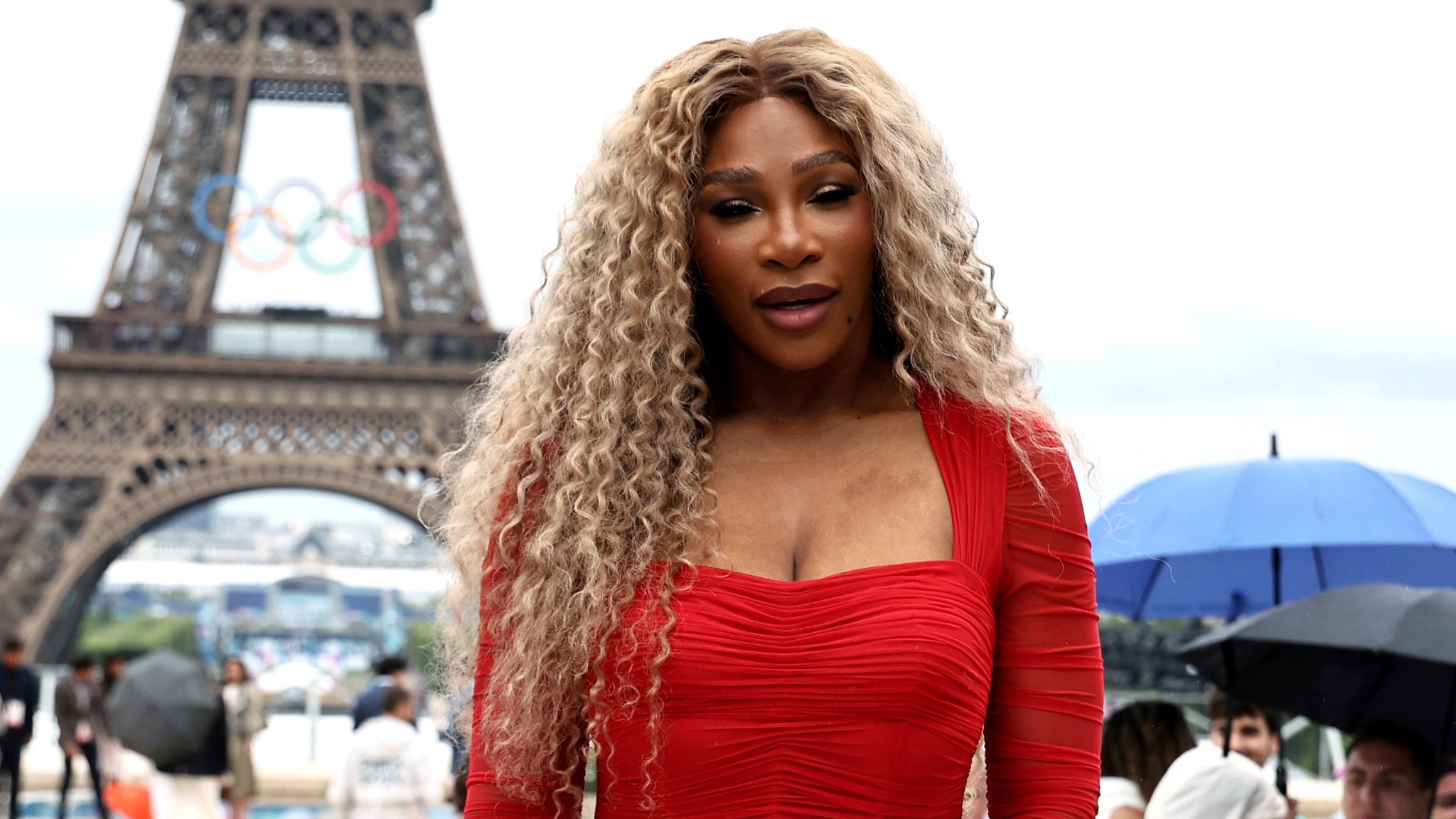 Serena Williams arriving at the Trocadero ahead of the opening ceremony. Pic: PA