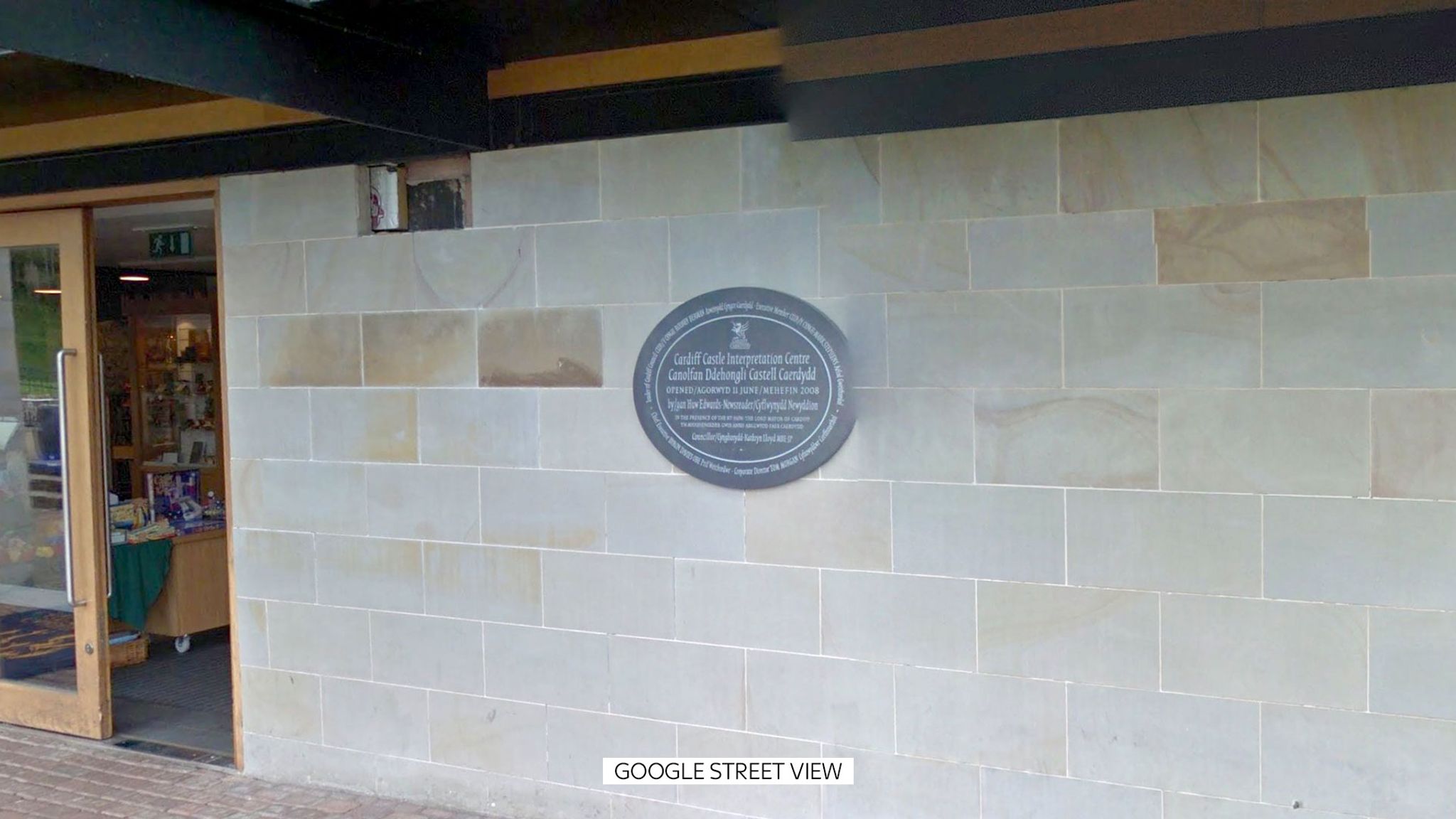 A plaque at Cardiff Castle has been removed