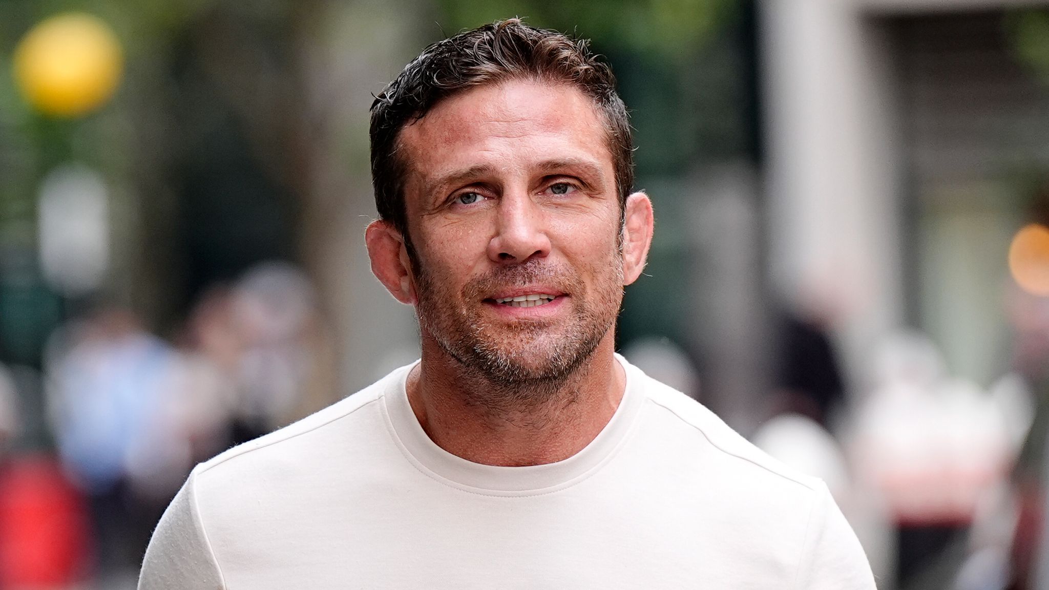 Alex Reid arrives at the Rolls Building. Pic: PA