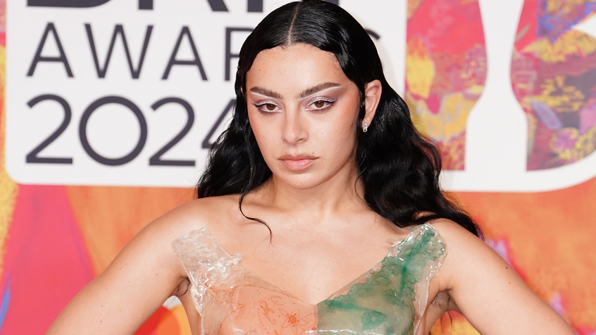 Charli XCX at the Brit Awards 2024 at the O2 Arena, London. Pic: Ian West/PA