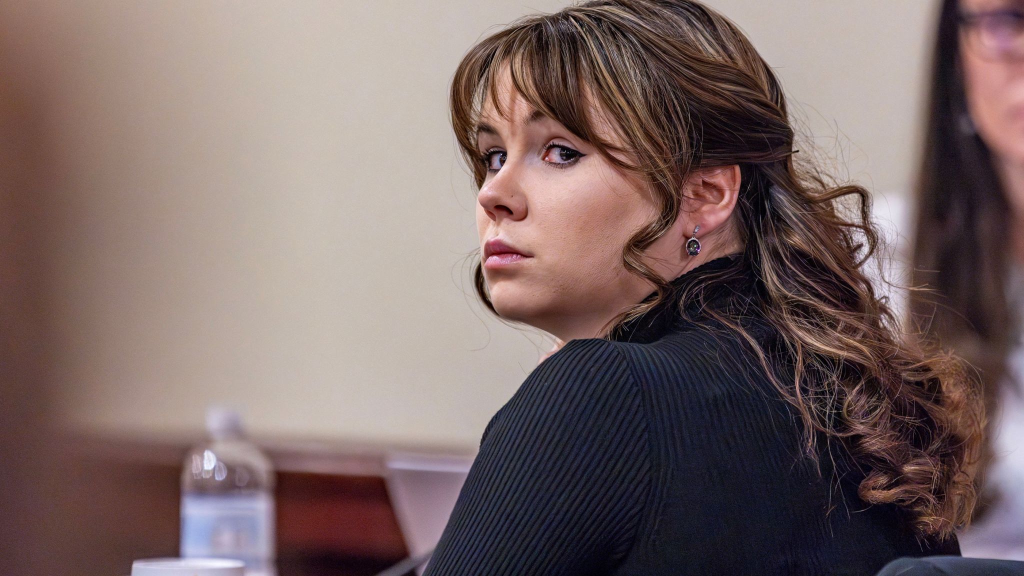 Hannah Gutierrez-Reed listens to closing arguments during her trial. Pic: The New Mexican/Reuters