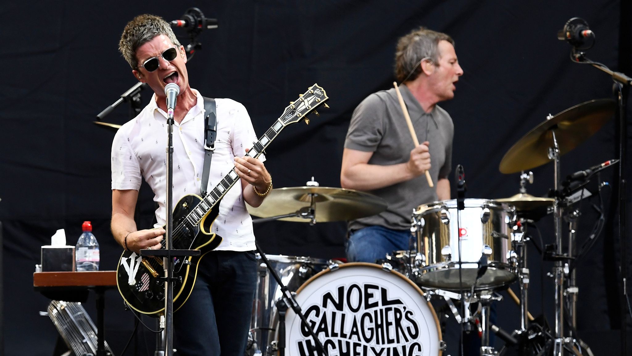 Noel Gallagher sings as Noel Gallagher's High Flying Birds perform, at Twickenham Stadium, London, Britain, July 8, 2017. REUTERS/Dylan Martinez