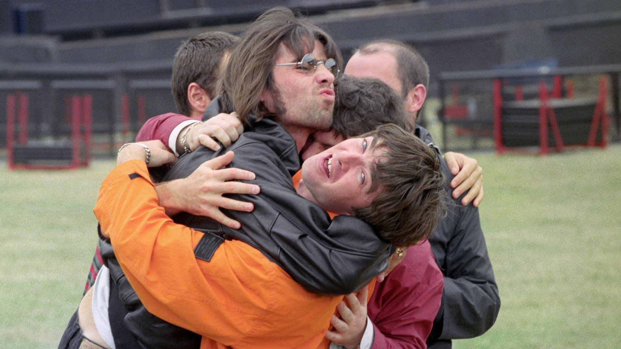 LIAM (L) AND NOEL GALLAGHER FROM THE POP GROUP OASIS, FOOL AROUND AT KNEBWORTH PARK, BEFORE THEIR TWO WEEKEND CONCERTS IN HERTFORDSHIRE. Read less Picture by: Stefan Rousseau/PA Archive/PA Images Date taken: 09-Aug-1996