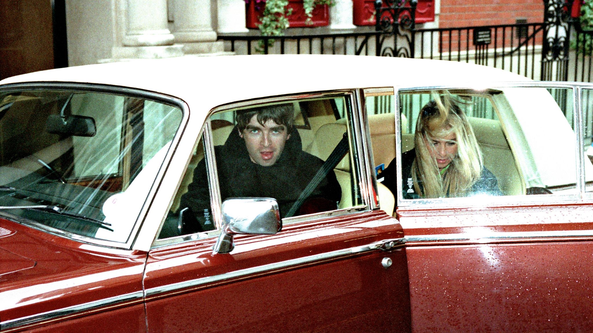 Noel Gallagher and Meg Matthews seen arriving a the BRIT Awards Launch 1996 (AP Photo/John Marshall, JME)