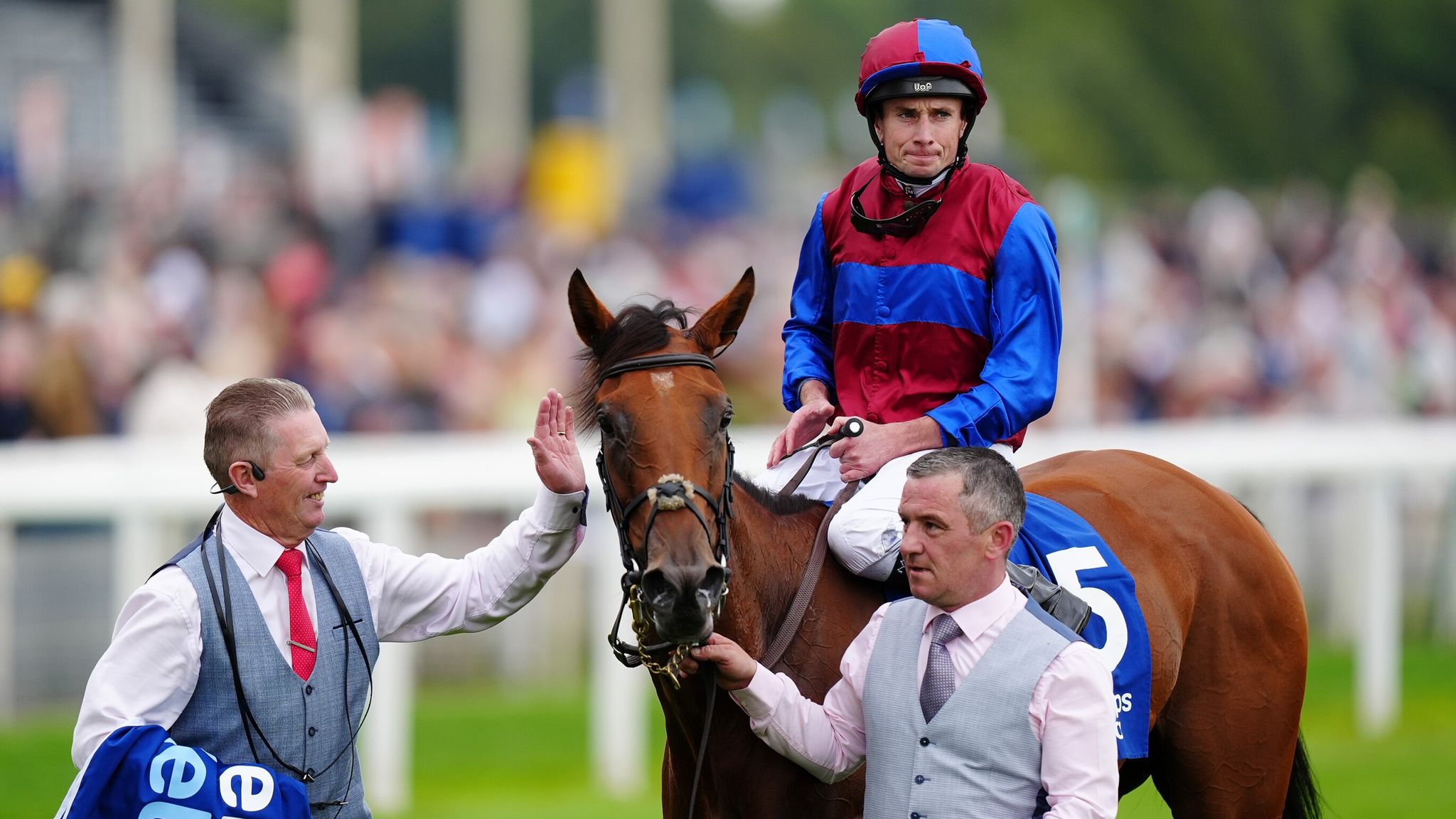 Content ridden by Ryan Moore after winning the Pertemps Network Yorkshire Oaks 