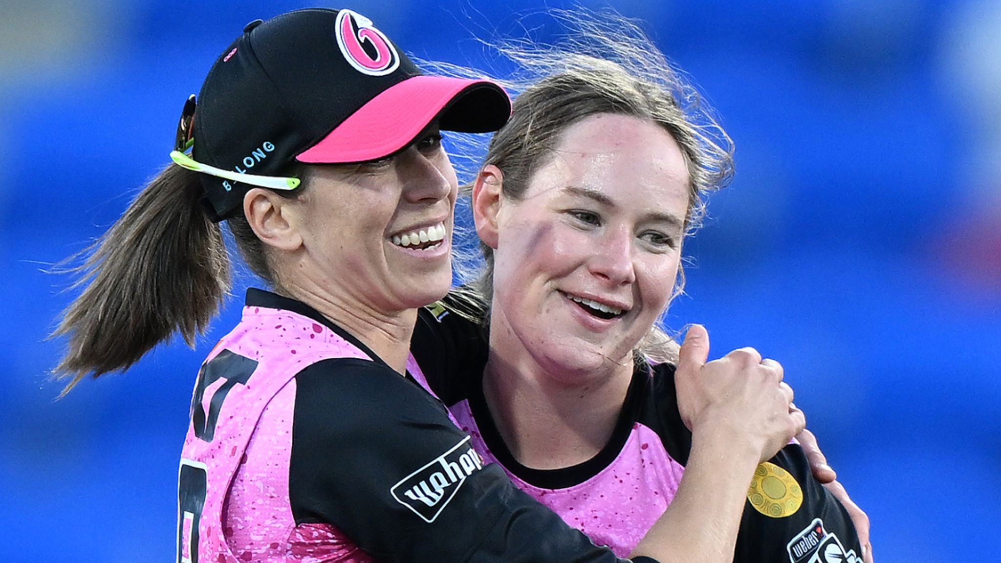 Erin Burns (left) and Lauren Cheatle (right) of Sydney Sixers in Women's Big Bash League (Getty Images)