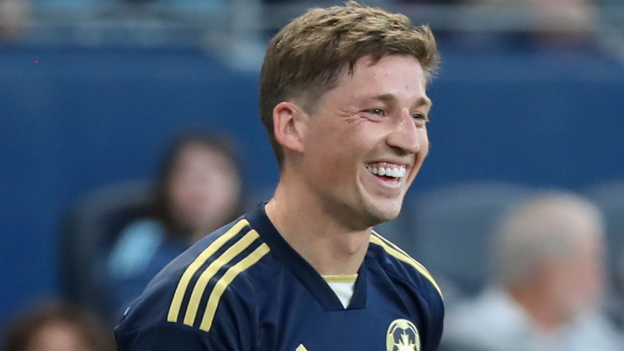 KANSAS CITY, KS - MAY 29: Vancouver Whitecaps midfielder Ryan Gauld (25) is all smiles after scoring a goal in the first half of an MLS match between Vancouver Whitecaps FC and Sporting Kansas City on May 29, 2024 at Children's Mercy Park in Kansas City, KS. (Photo by Scott Winters/Icon Sportswire) (Icon Sportswire via AP Images)