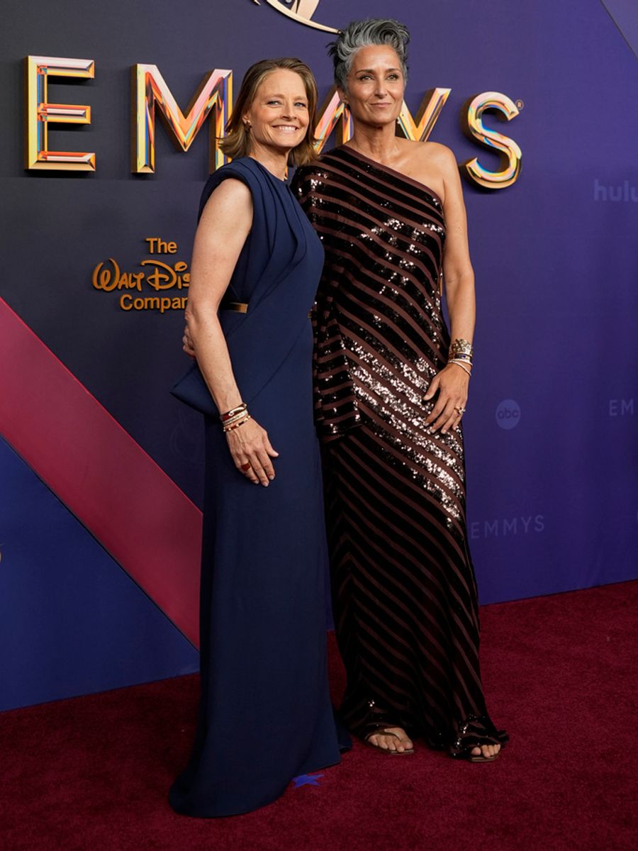 Jodie Foster, left, and Alexandra Hedison arrive at the 76th Primetime Emmy Awards on Sunday, Sept. 15, 2024, at the Peacock Theater in Los Angeles. (AP Photo/Jae C. Hong)