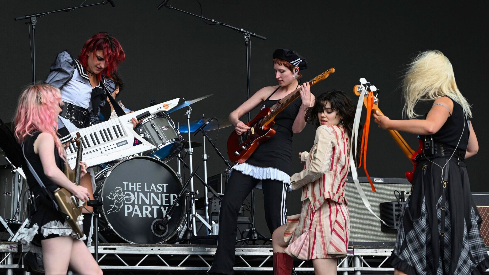 The Last Dinner Party At Reading Festival. Pic: Cover Images/AP