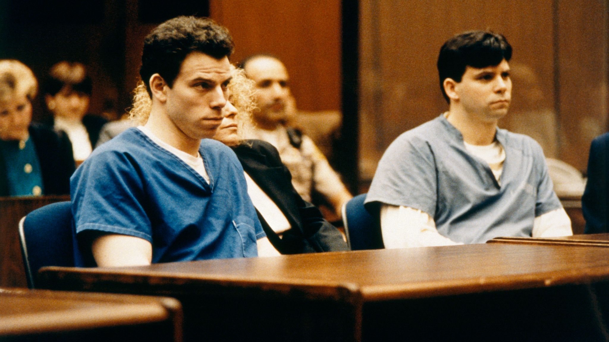 The Menendez brothers's trial was a media sensation in the US, pictured in 1994. Pic: Getty