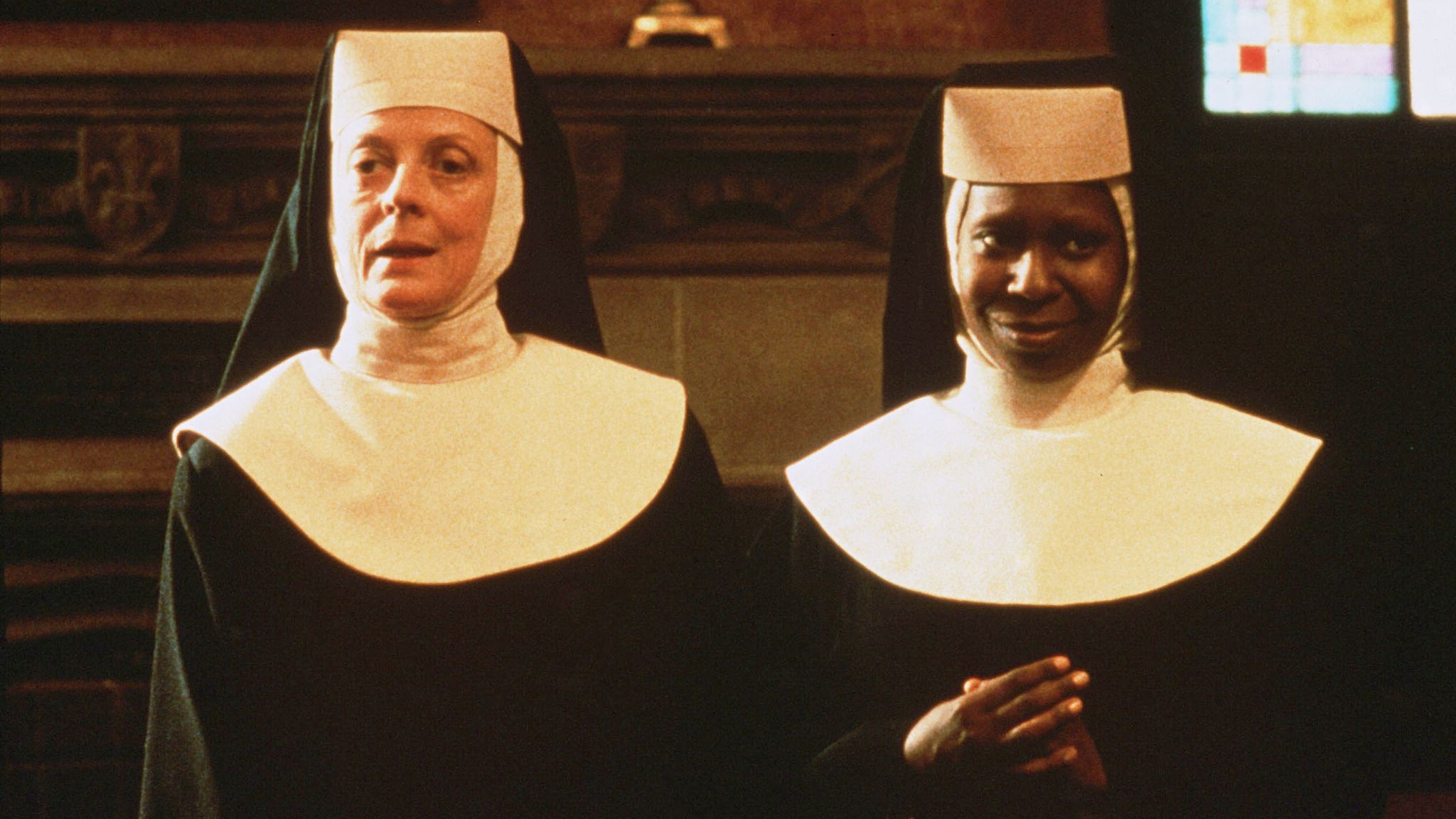 Pic: Touchstone/Kobal/Shutterstock Sister Act - 1992 Maggie Smith, Whoopi Goldberg 1992