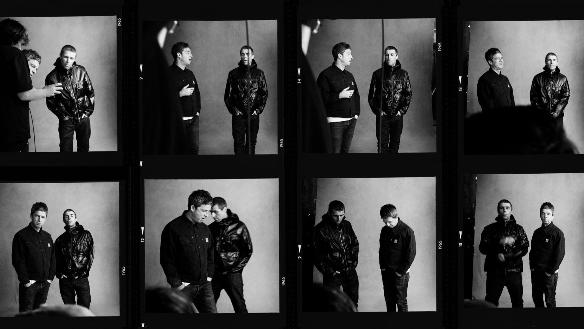 Liam and Noel Gallagher's first photo shoot for the Oasis reunion. Pic: Simon Emmett