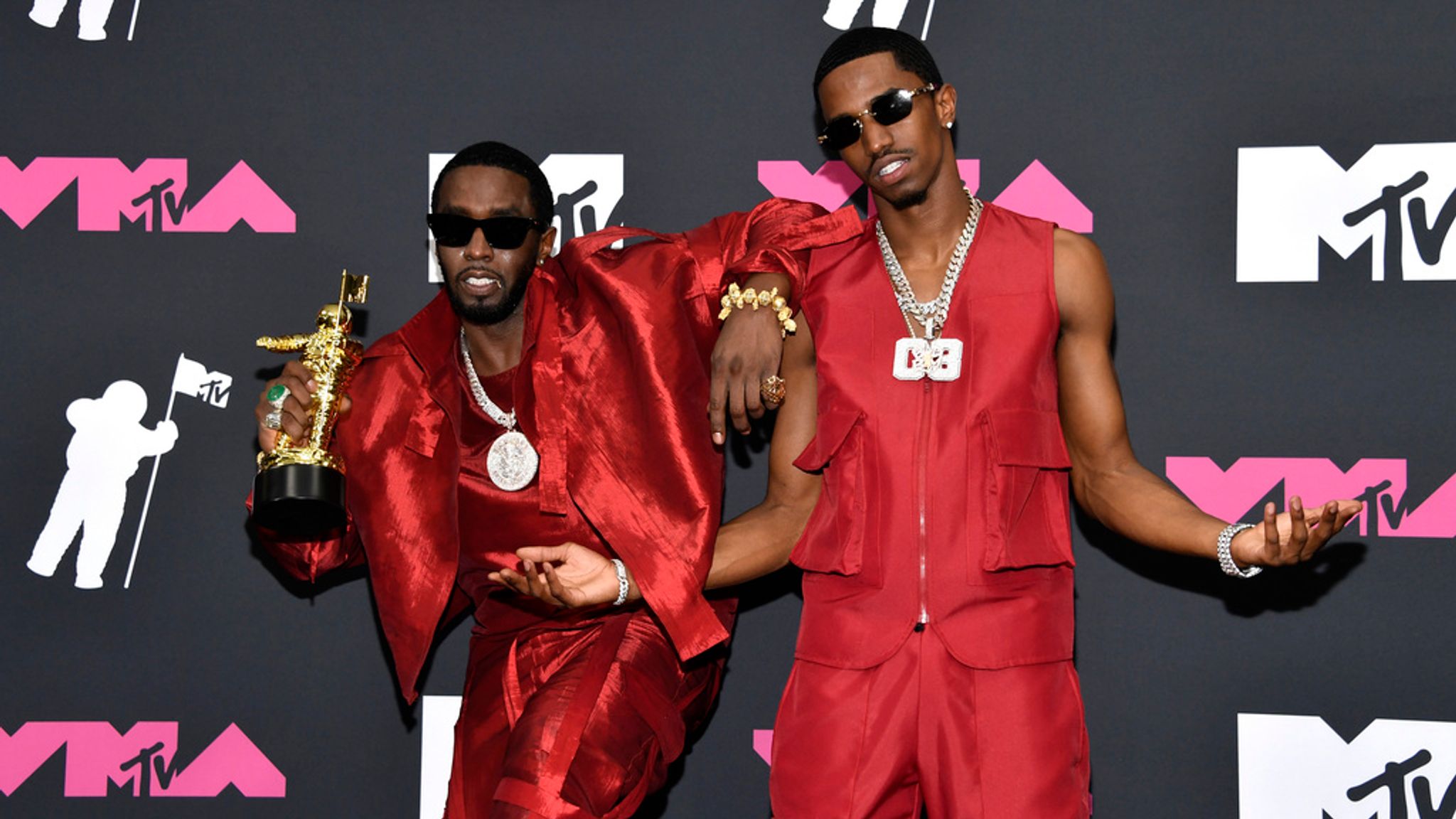 Sean "Diddy" Combs and Christian "King" Combs at the MTV Video Music Awards on Tuesday, Sept. 12, 2023 (Photo by Evan Agostini/Invision/AP)