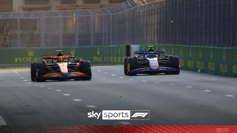 Watch as Lando Norris and Pierre Gasly narrowly escape crashing into each other in the second practice session of the Azerbaijan Grand Prix.