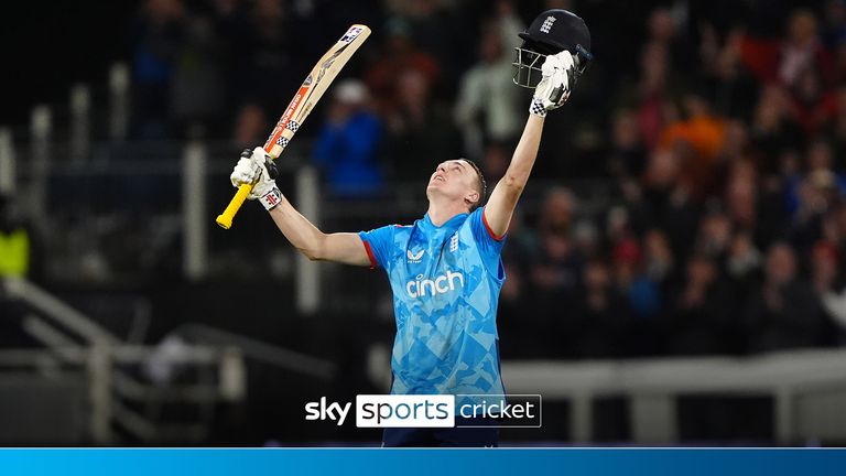 Take a look at the best of Harry Brook&#39;s stunning first century as England captain and first in One Day International cricket. 