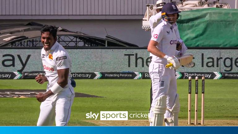 Joe Root is trapped LBW for 12 in the third Test against Sri Lanka, denying him the opportunity to overtake Alastair Cook as England&#39;s all-time leading run scorer.