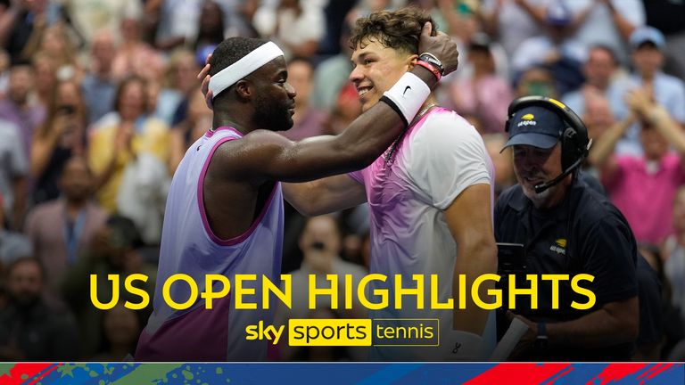 Highlights of the US Open match between Ben Shelton and Frances Tiafoe.