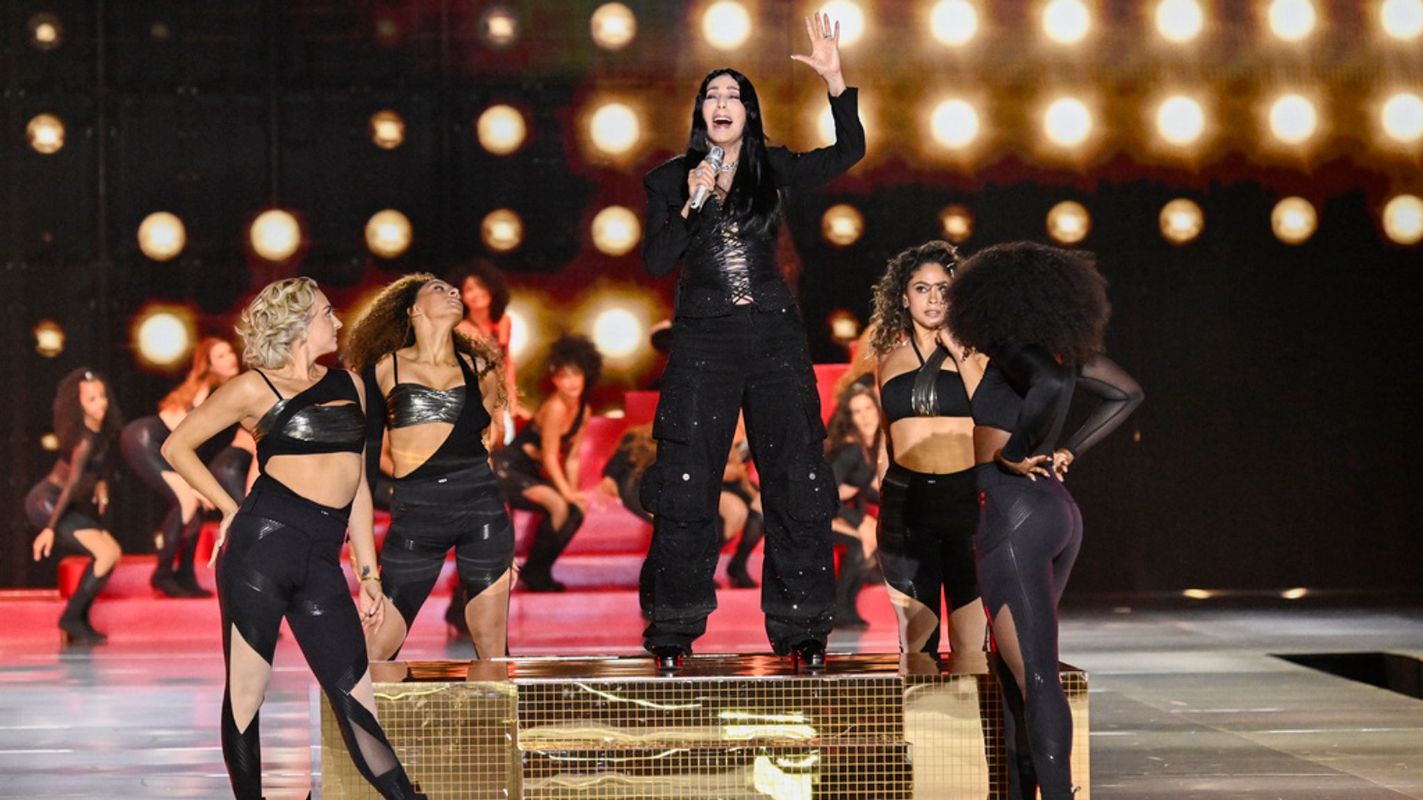 Cher performs during the Victoria's Secret Fashion Show on Tuesday, Oct. 15, 2024, in the Brooklyn borough of New York. (Photo by Evan Agostini/Invision/AP)