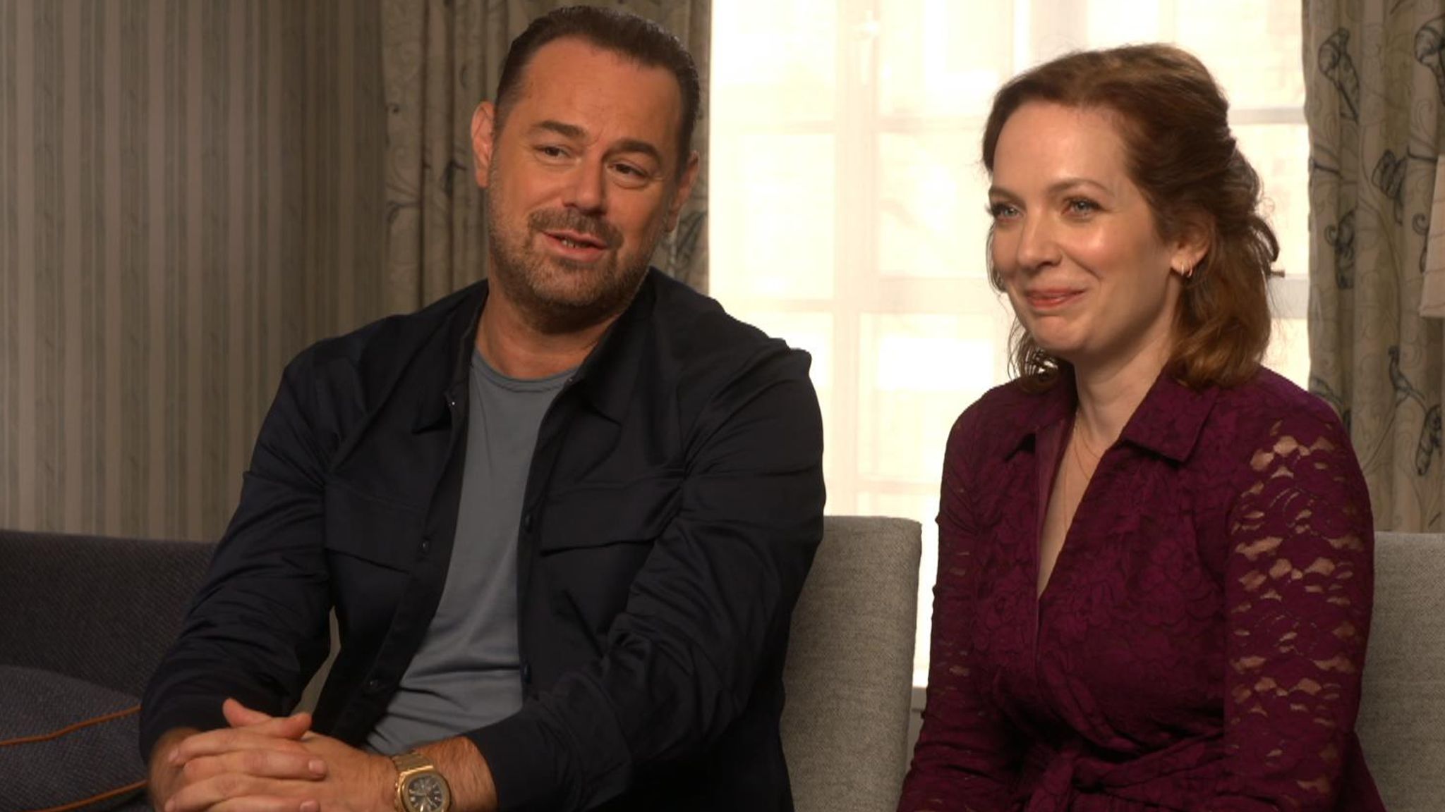 Katherine Parkinson and Danny Dyer, who grew his own moustache for the show