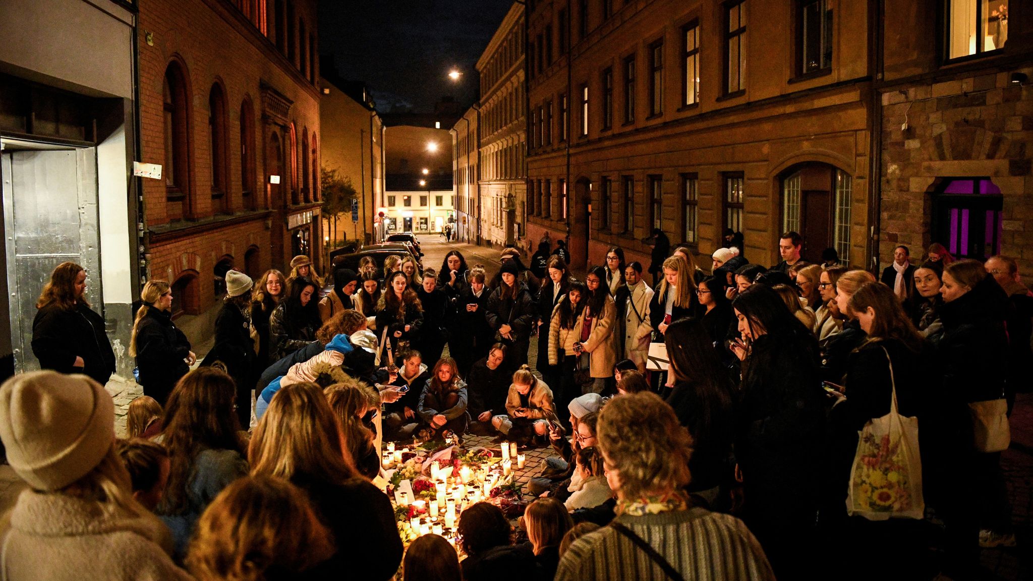 Liam Payne fans come together in Stockholm on Saturday night. Pic: Reuters