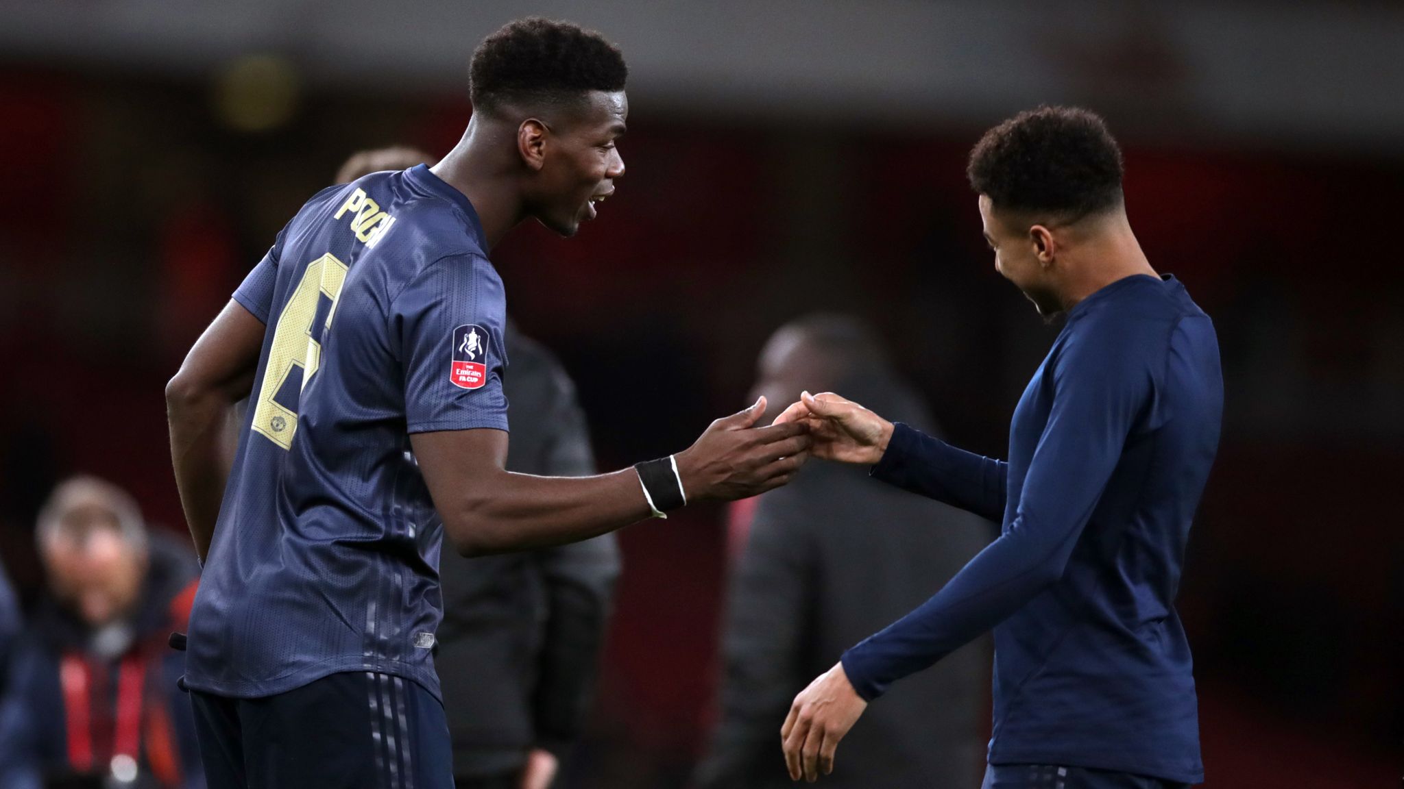 Paul Pogba (left) and Jesse Lingard (right) at Manchester United