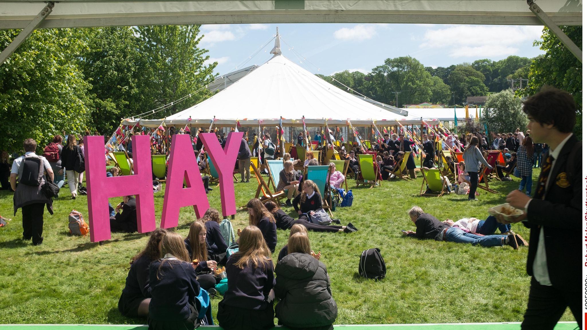  Photographer Robert Melen/Shutterstock Hay Festival of Art and Literature, Powys, Wales, UK - 27 May 2022 Crowds at the Hay Festival of Art and Literature 2022 in Powys, Wales. The festival will be running until next week and attracts authors from all over the world to take part in the event. 27 May 2022