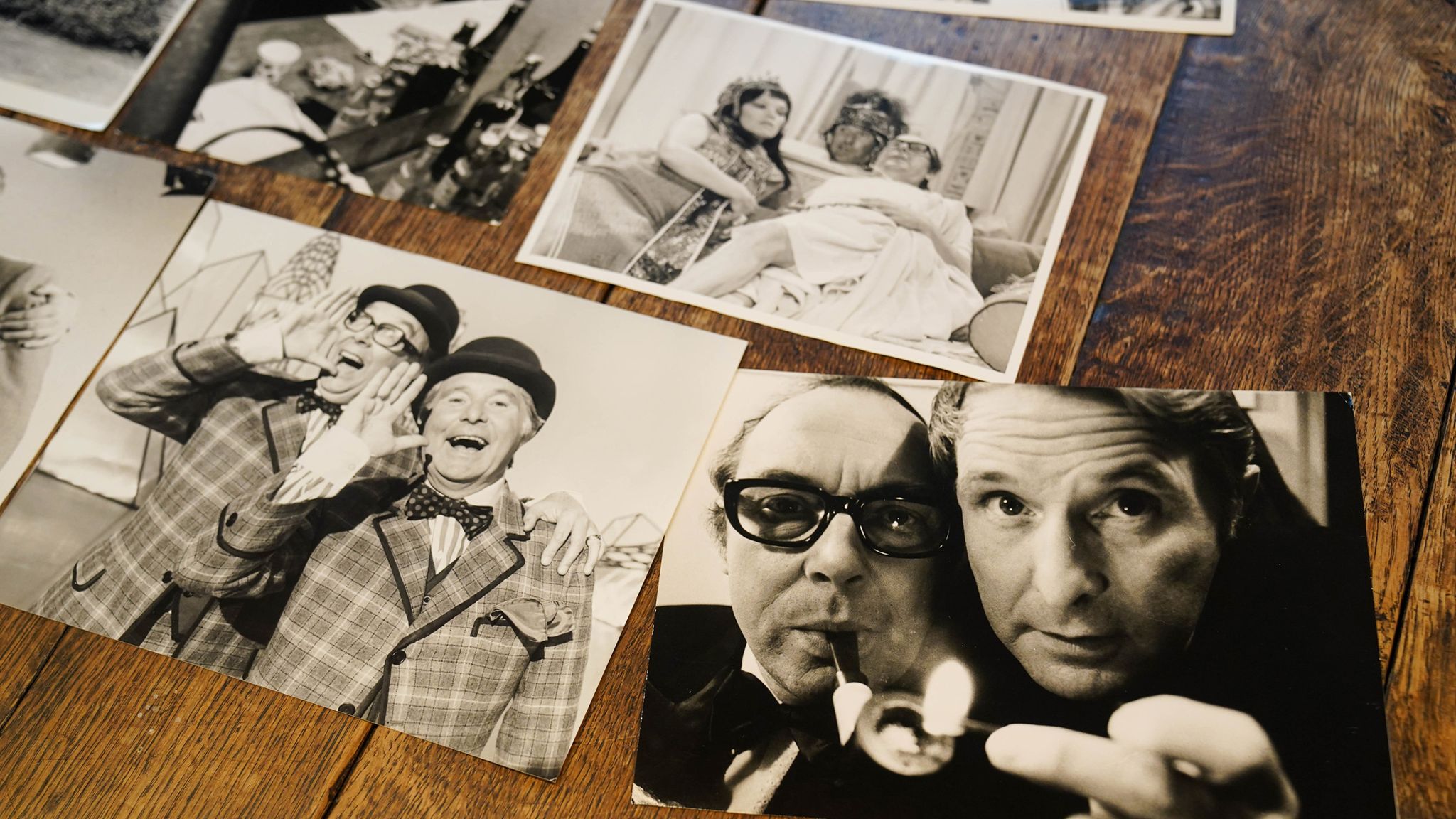 Pictures belonging to Eric Morecambe on display ahead of the auction of the British comedy legend's lifetime of showbiz memorabilia and personal treasures. Picture date: Monday November 4, 2024. PA Photo. See PA story SALE Morecambe. Photo credit should read: Jacob King/PA Wire