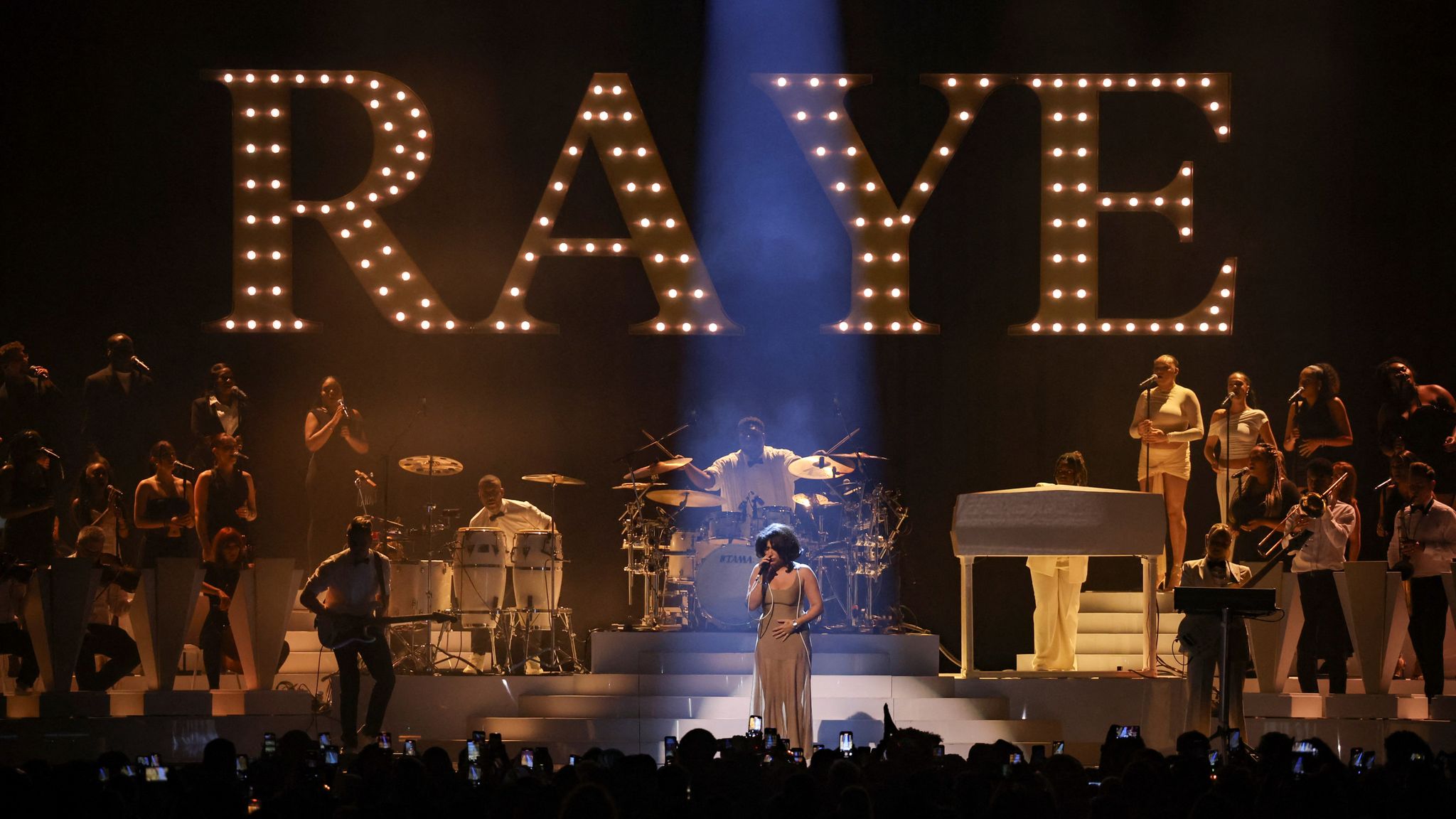 Raye performs at the 2024 MTV Europe Music Awards at Manchester Co-op Live in Manchester, Britain, November 10, 2024. REUTERS/Phil Noble 