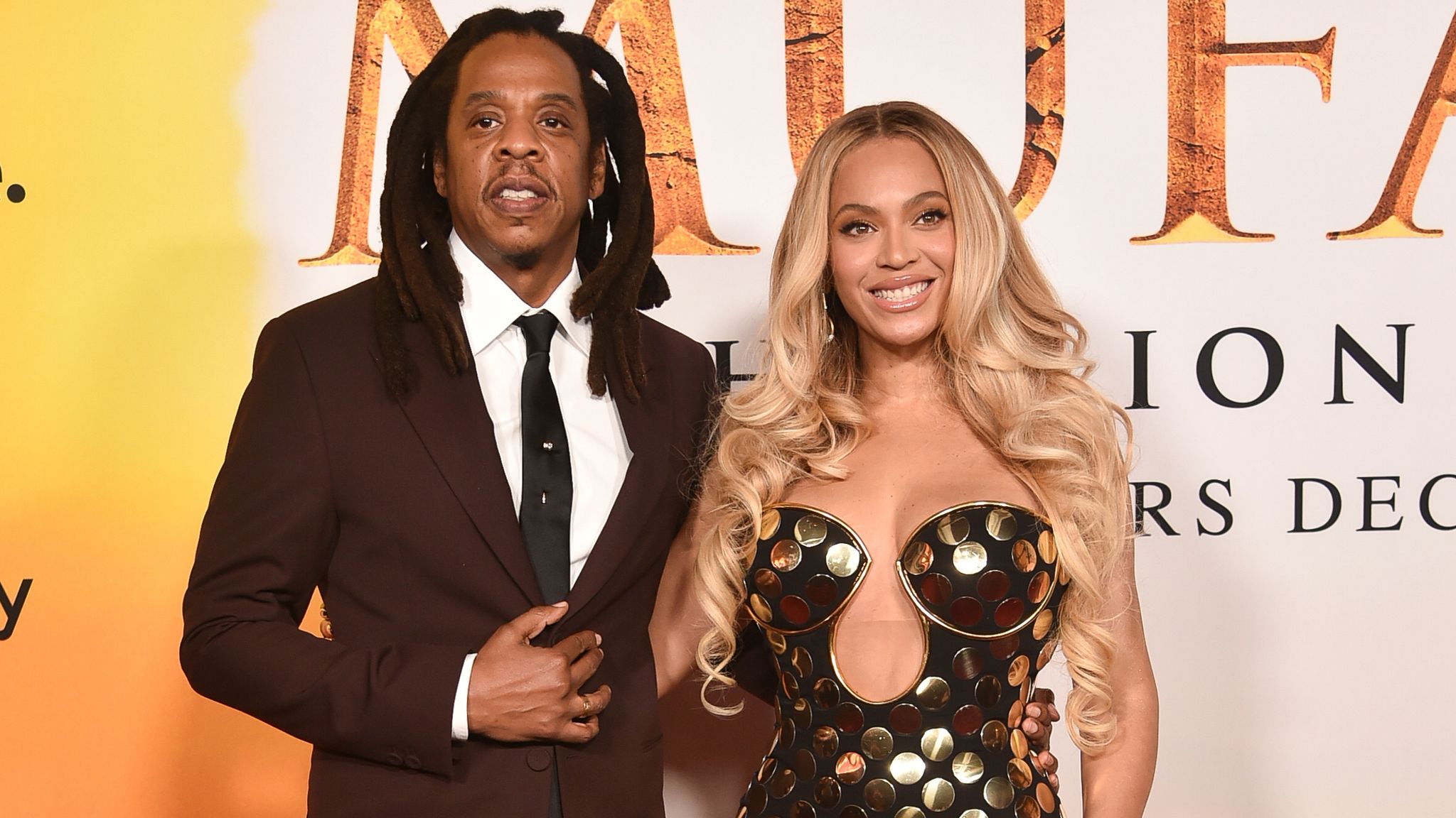 Jay-Z and Beyonce arrive at the premiere of ''Mufasa: The Lion King'' in Los Angeles. Pic: Invision/AP