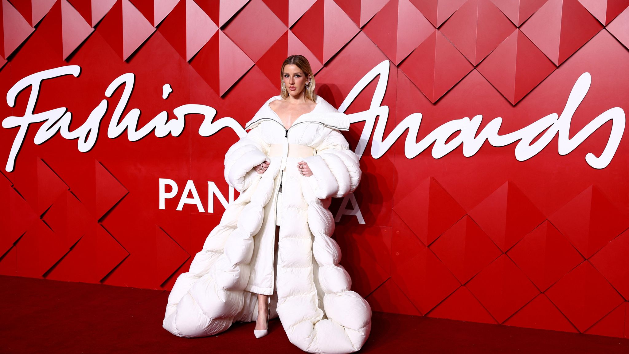 Ellie Goulding poses on the red carpet of The Fashion Awards 2024 at the Royal Albert Hall in London, Britain, December 2, 2024.