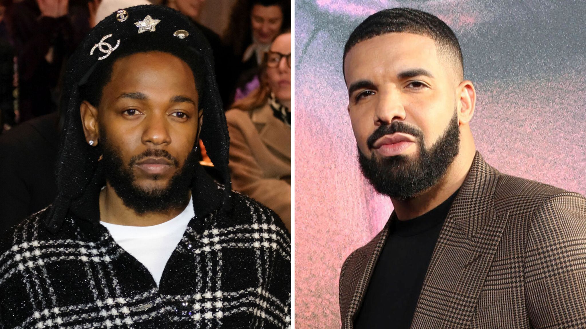  Kendrick Lamar and Drake. Pic AP