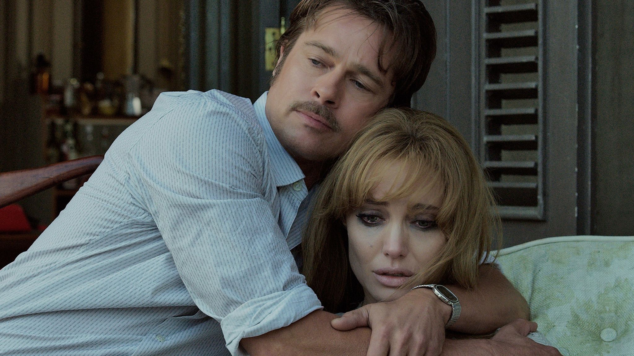 Brad Pitt and Angelina Jolie in the film By The Sea Pic: Universal/Everett/Shutterstock