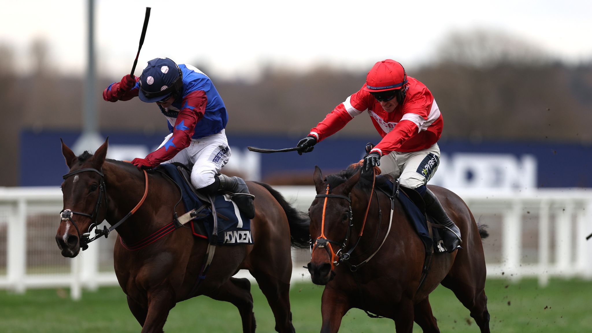 Crambo and Paisley Park battle it out in the Long Walk Hurdle at Ascot