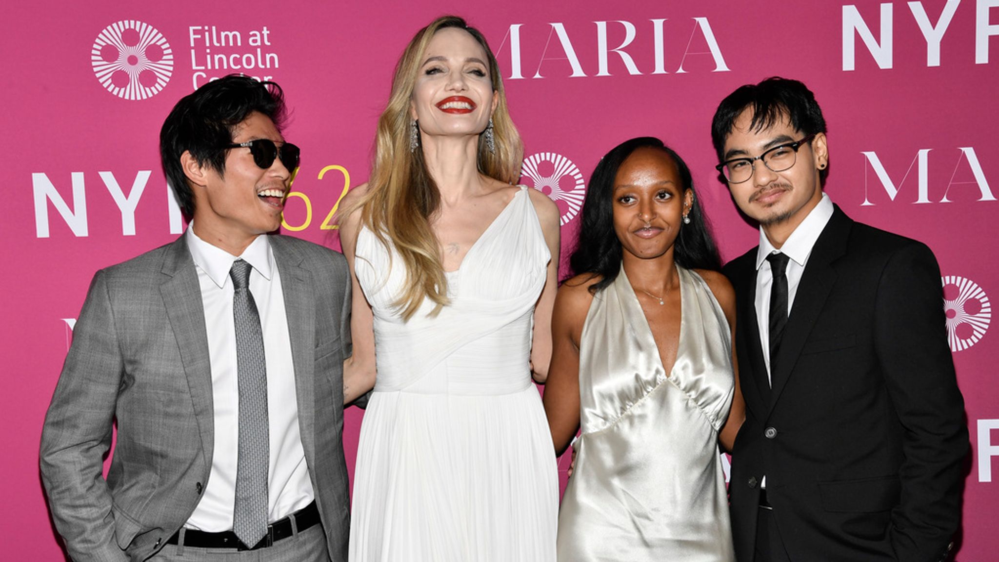 Jolie at the New York Film Festival in September with three of her children (L-R) Pax, Zahara and Maddox. Pic: AP