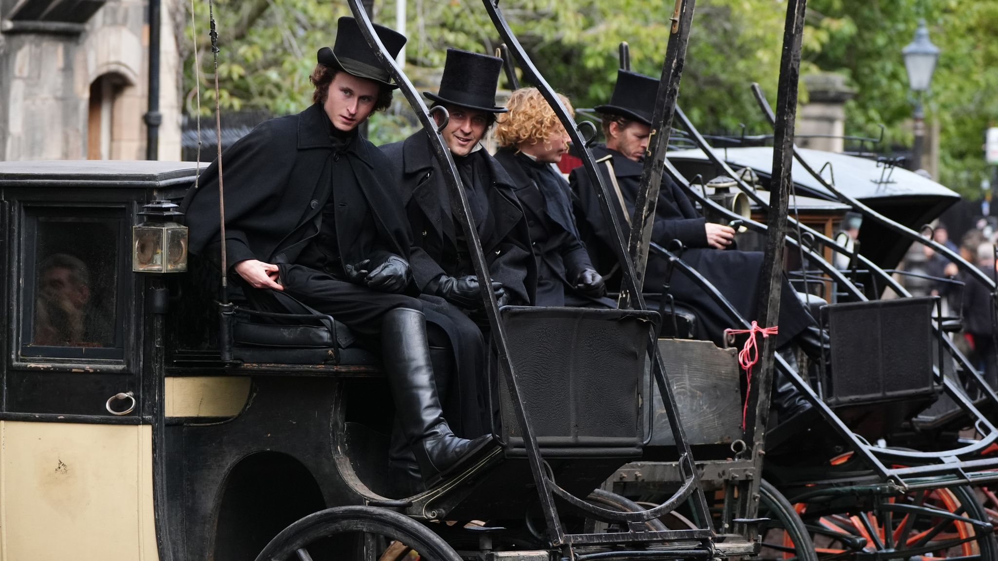 Cast extras on set during the filming of Guillermo del Toro's Frankenstein in Edinburgh. Picture date: Friday September 13, 2024