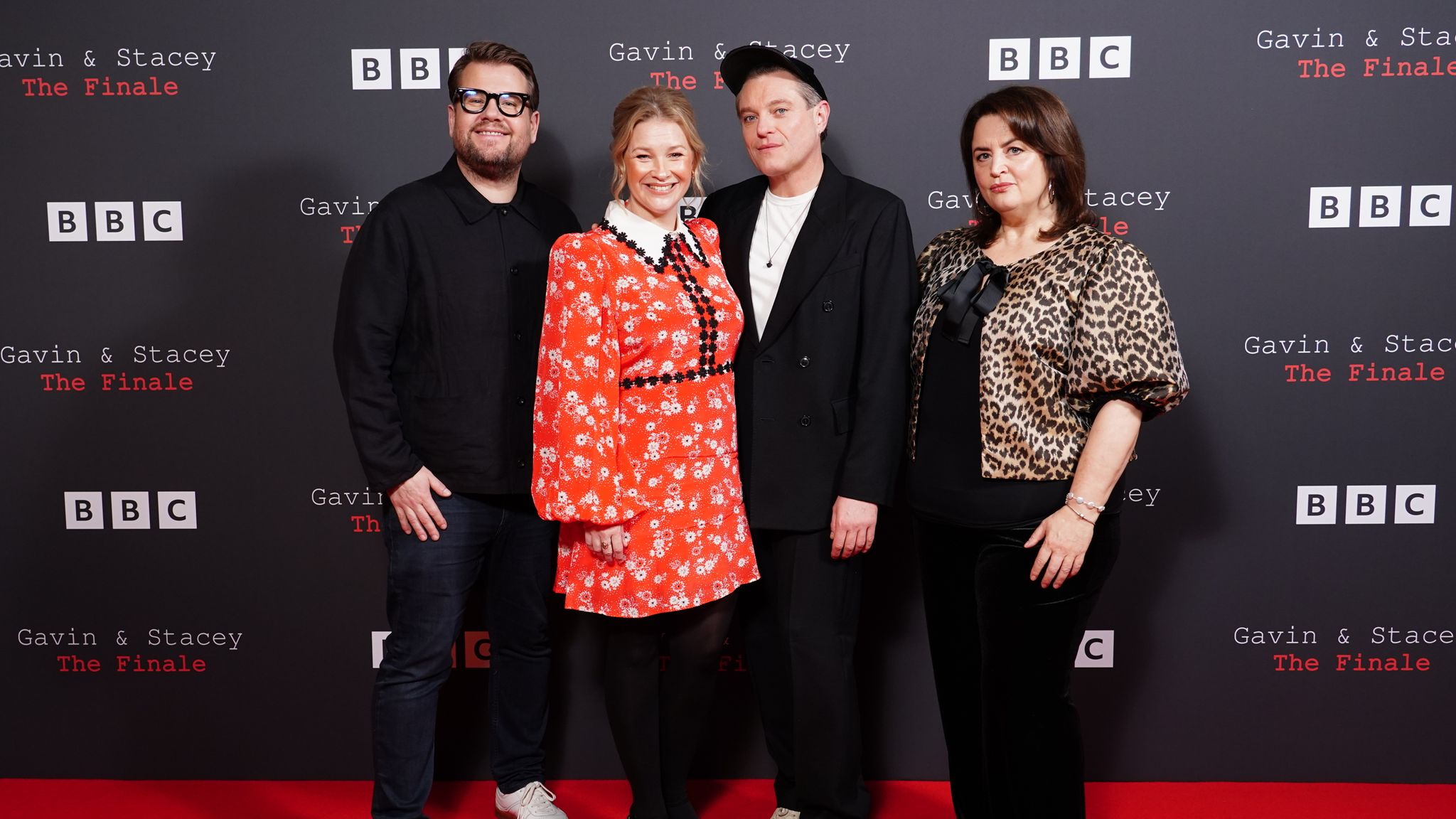 James Corden, Joanna Page, Mathew Horne and Ruth Jones attend a BBC launch event for Gavin and Stacey: The Finale. Pic: PA