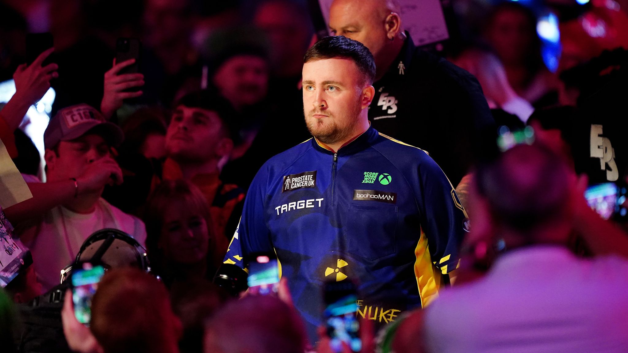 All eyes were on the teenager as he walked out for the match. Pic: PA