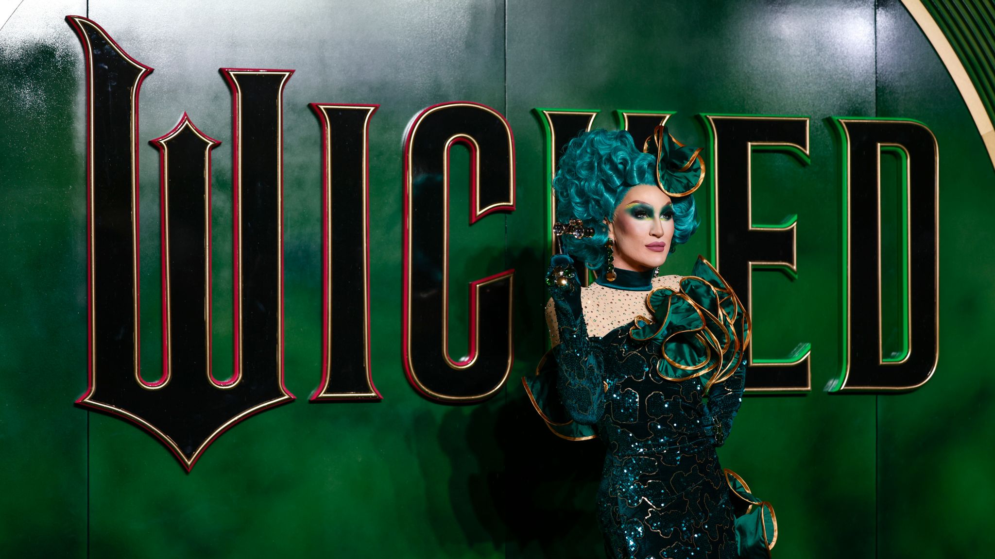 The Vivienne poses for photographers upon arrival at the premiere of the film 'Wicked' on Monday, Nov. 18, 2024, in London. (Photo by Millie Turner/Invision/AP)