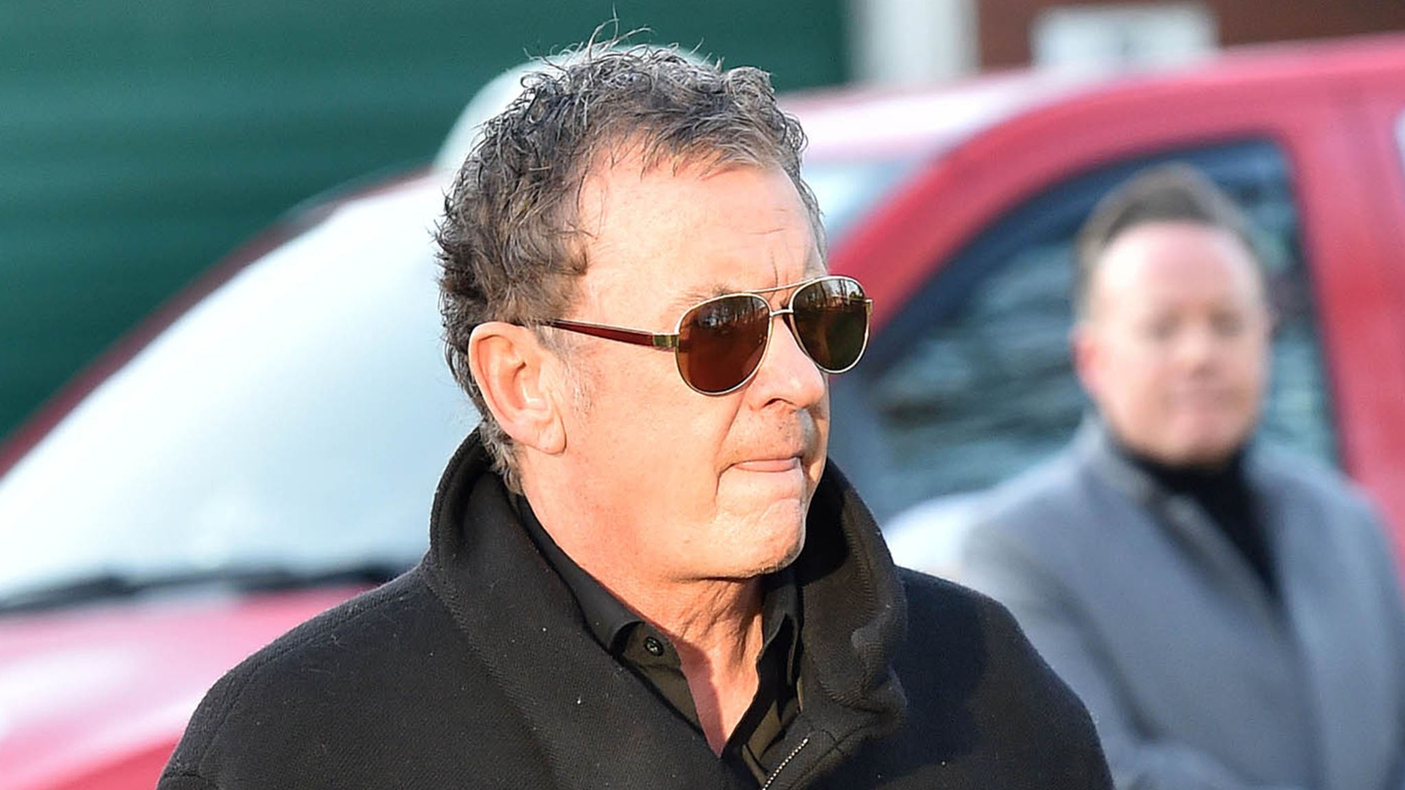 EastEnders star Shane Ritchie at the funeral on Saturday. Pic: PA