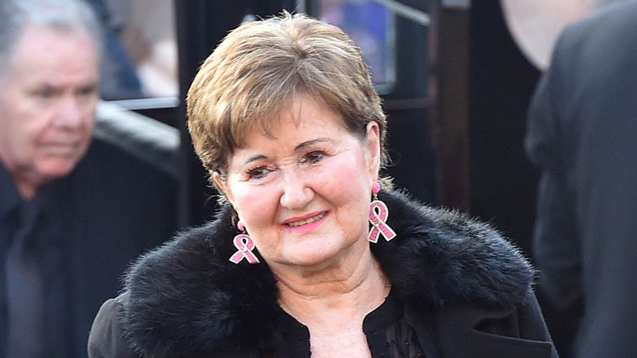 Denise Nolan at her sister's funeral. Pic: PA